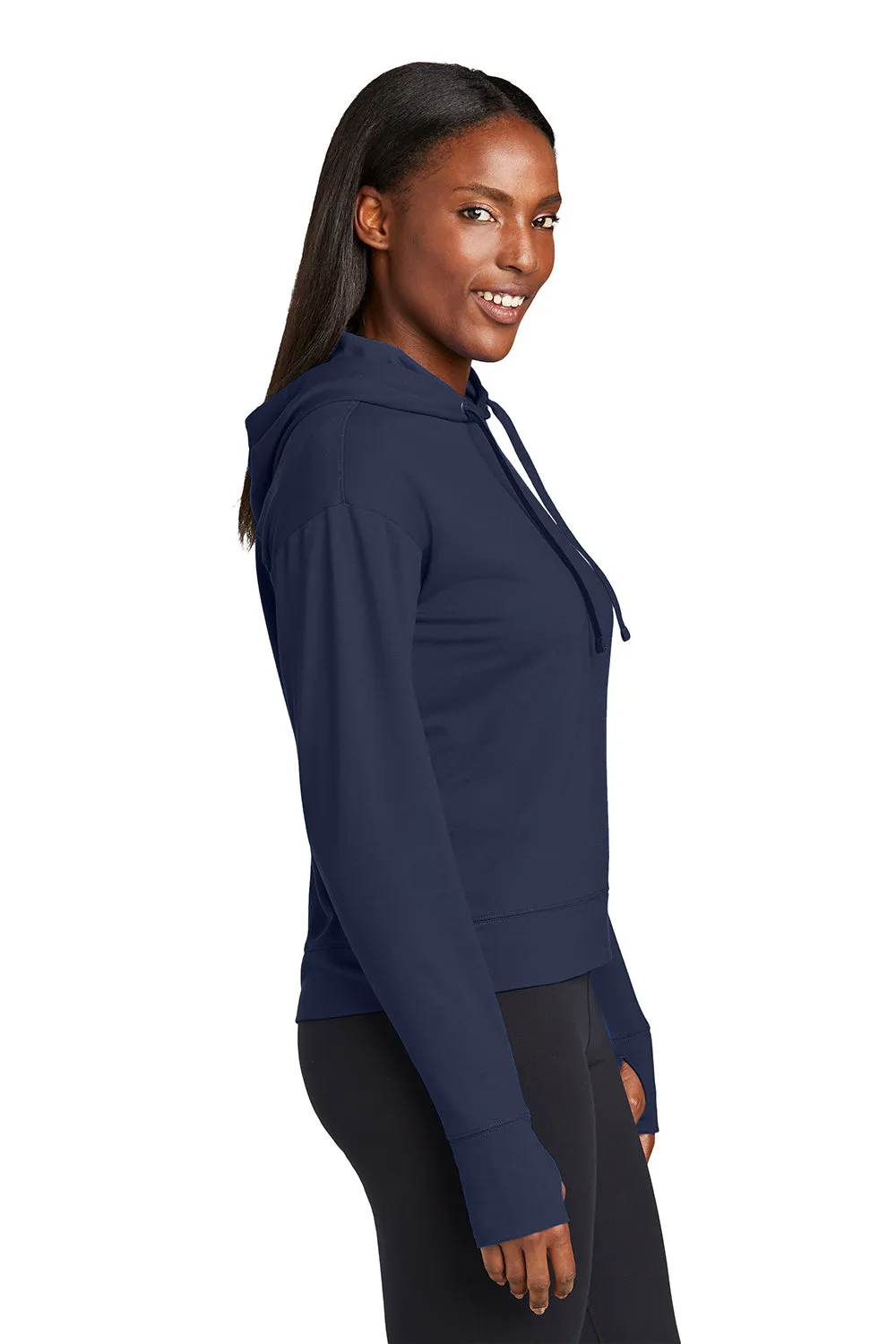 Sport-Tek Womens Sport-Wick Moisture Wicking Flex Fleece Hooded Sweatshirt Hoodie - True Navy Blue