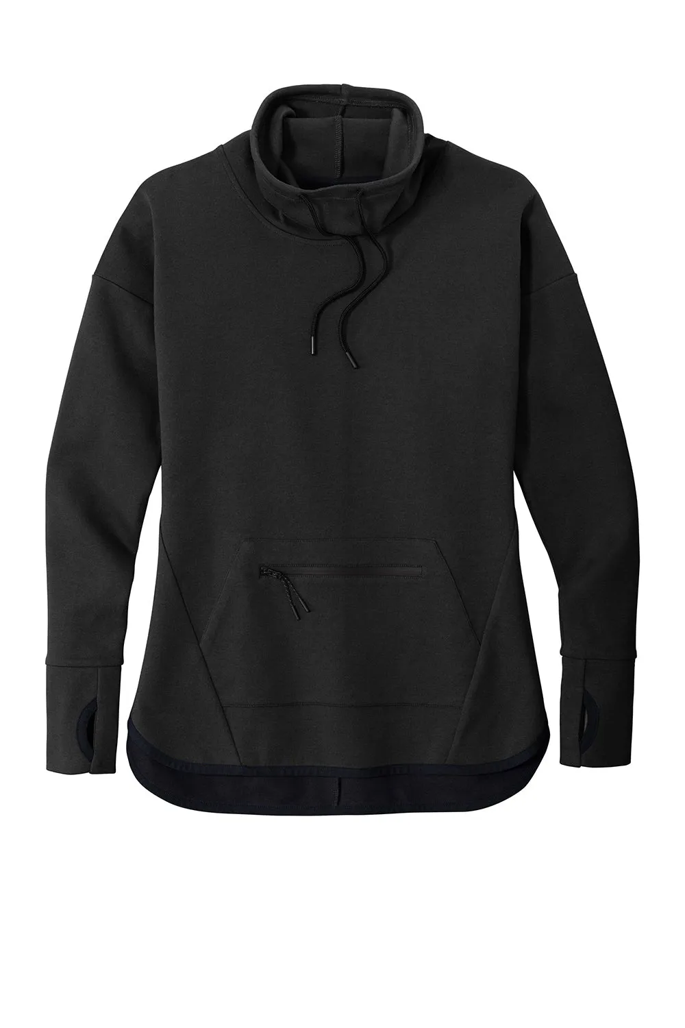 Sport-Tek Womens Triumph Fleece Cowl Neck Sweatshirt w/ Pocket - Black Clothing Sport-Tek