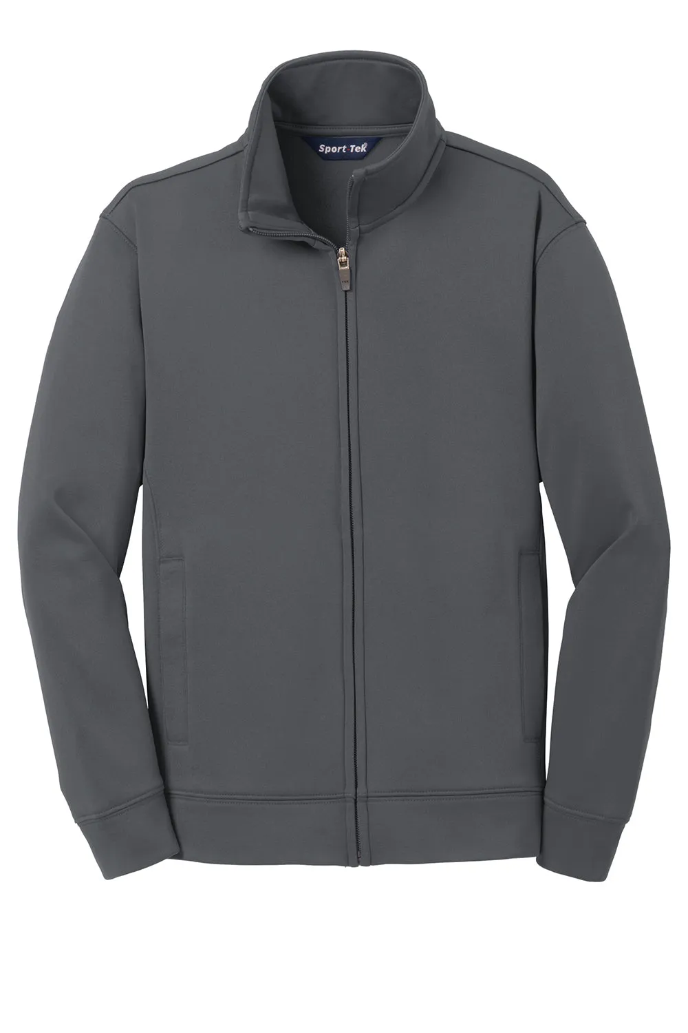 Sport-Tek Youth Sport-Wick Moisture Wicking Fleece Full Zip Sweatshirt w/ Pockets - Dark Smoke Grey Clothing Sport-Tek