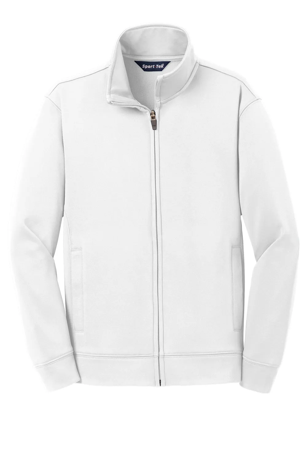 Sport-Tek Youth Sport-Wick Moisture Wicking Fleece Full Zip Sweatshirt w/ Pockets - White Clothing Sport-Tek