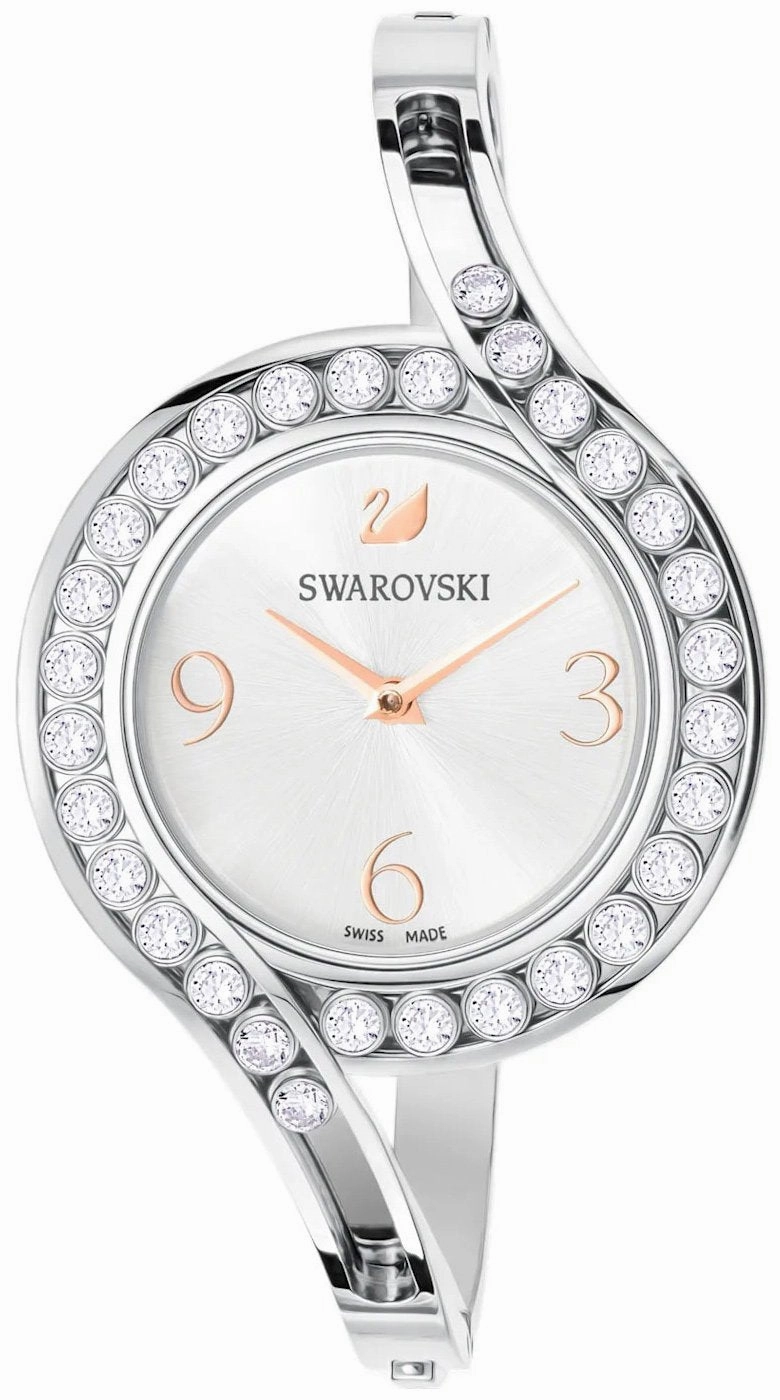 SWAROVSKI Crystal Authentic Lovely Crystals Bangle Watch, Metal Strap, Silver Tone - High Class Stone Studded Swiss Made Timepiece Jewelry and Everyday Accessory for Women Women??s luxury watches Affordable women watches
