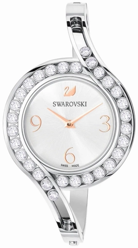 SWAROVSKI Crystal Authentic Lovely Crystals Bangle Watch, Metal Strap, Silver Tone - High Class Stone Studded Swiss Made Timepiece Jewelry and Everyday Accessory for Women Women??s luxury watches Affordable women watches