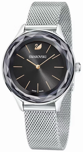 Swarovski Octea Nova Stainless Steel Milanese Strap Quartz Black Dial Women's Watch 5430420 Women??s luxury watches Affordable women watches