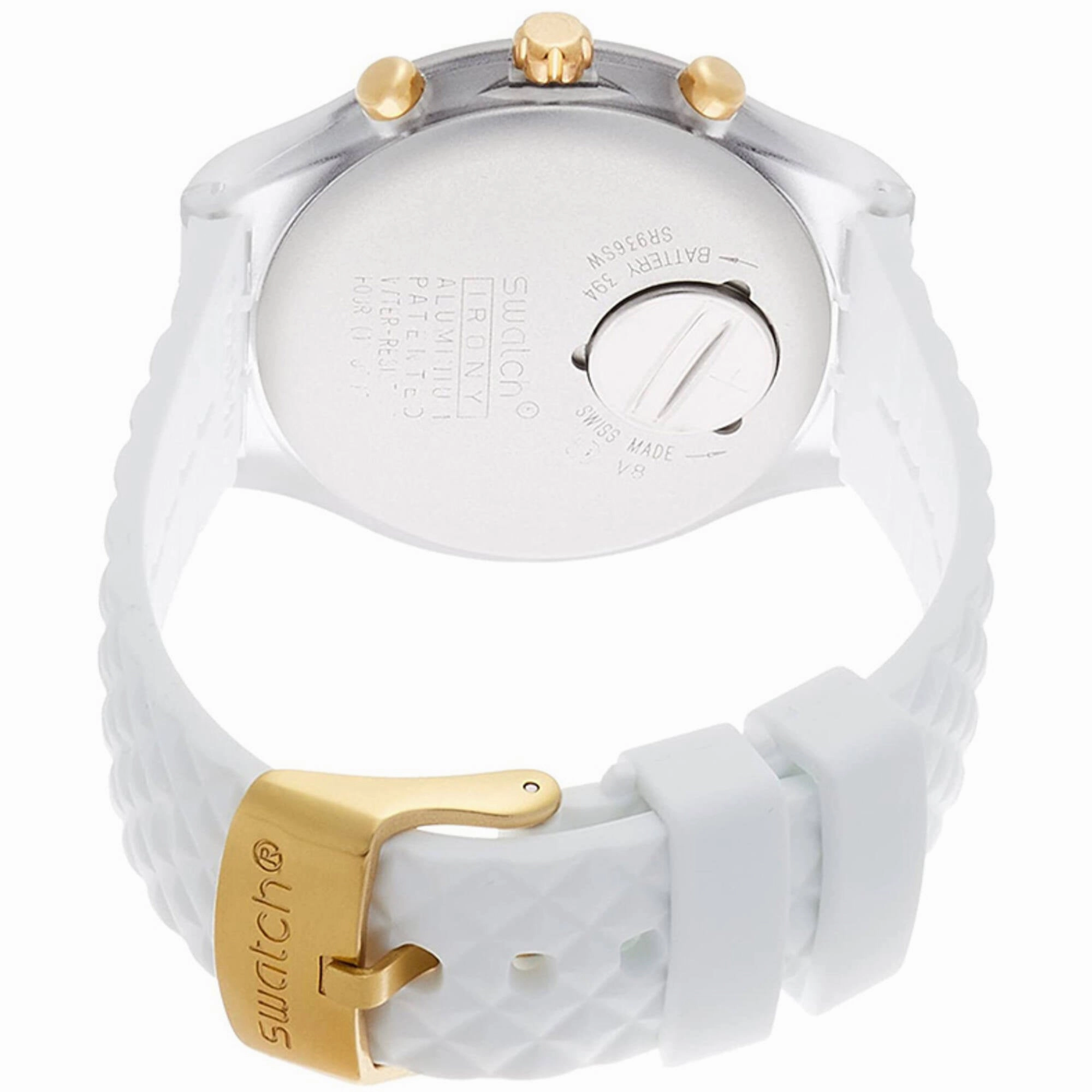 Swatch Men's Watch - Elegolden Chronograph White and Gold Tone Dial | SVCK1008