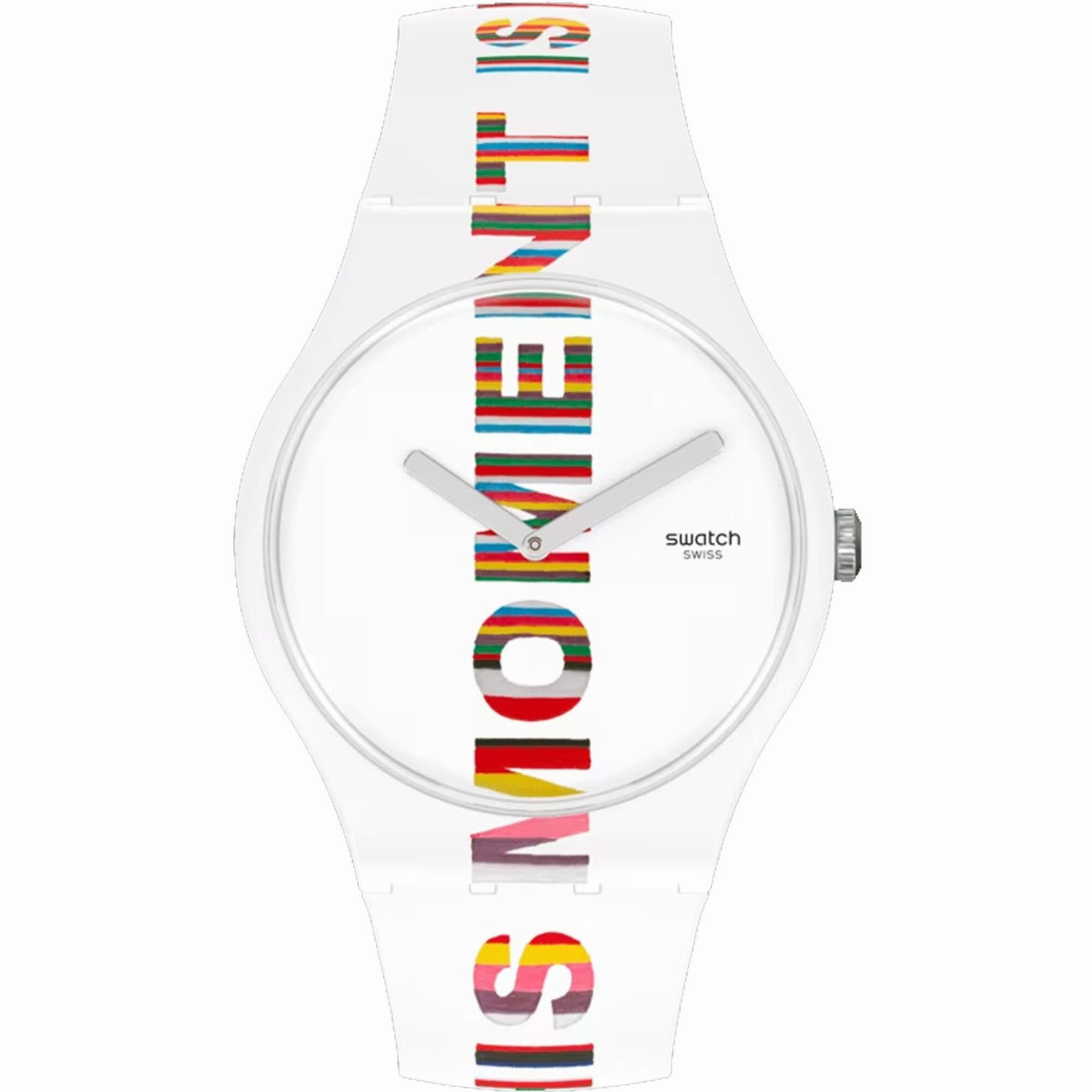 Swatch Men's Watch - Time's Magic Quartz White Dial Rubber Strap | SUOZ330 