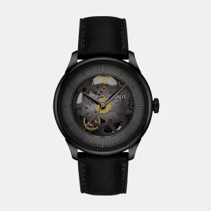 T-Classic Chemin Des Tourelles Skeleton Unisex Analog Gunmetal Dial Automatic Leather Watch T1398363644100 budget    watches    watches classic