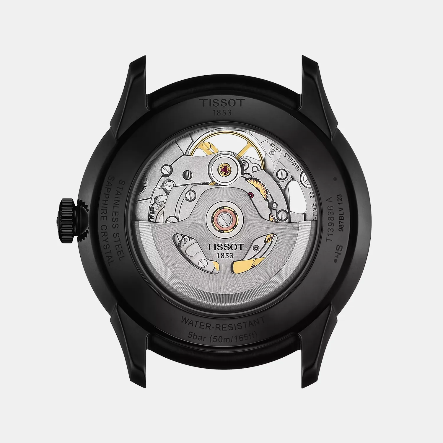 T-Classic Chemin Des Tourelles Skeleton Unisex Analog Gunmetal Dial Automatic Leather Watch T1398363644100