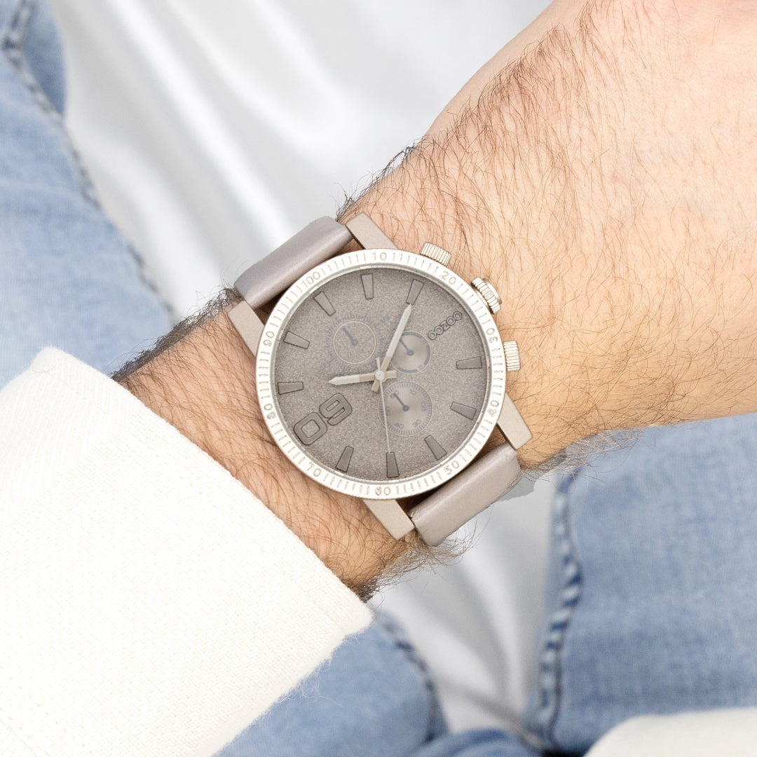 Taupe OOZOO watch with leather strap - C11311
