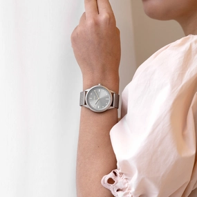 Taupe OOZOO watch with metal mesh bracelet - C11358,seiko watches,couple watches,watches designer,watches discount,women watches,best women watches,high end women's watches,high quality women's watches