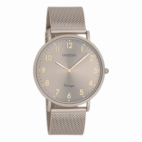 Taupe OOZOO watch with metal mesh bracelet - C20380,seiko watches,mens watches,couple watches,watches designer,watches discount,best watches for men