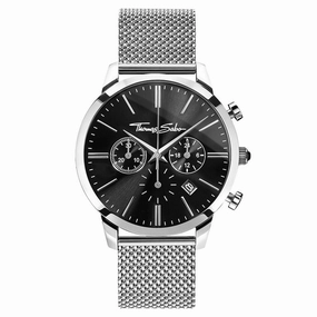 Thomas Sabo Stainless Steel Mesh Black Dial Mens Watch 