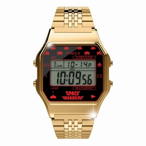 Timex 80 Space Invaders Digital 34mm Stainless Steel Band stainless-steel watches stainless steel watch bands stainless steel watches cheap