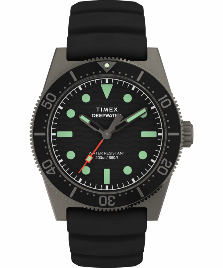 Timex Deepwater Reef 200M 41mm Black Rubber Strap Watch TW2W74700,quartz watch, quartz watches for men, quartz watches for women, best quartz watch, minimalist quartz watch, luxury quartz watch, waterproof quartz watch,analog quartz watch, digital quartz w