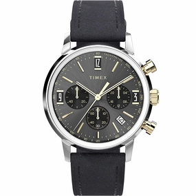 Timex Marlin TW2W51500 Affordable Leather Watch Leather Watch Discount