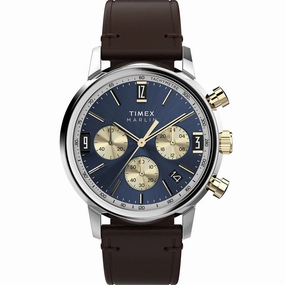 Timex Marlin TW2W60400 Chronograph Affordable Leather Watch Leather Watch Discount