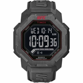 Timex Men's Digital Watch - UFC Strength Black Polyurethane Strap | TW2V88100 men's watches best men's watches under $500 affordable men's watches men watches classic