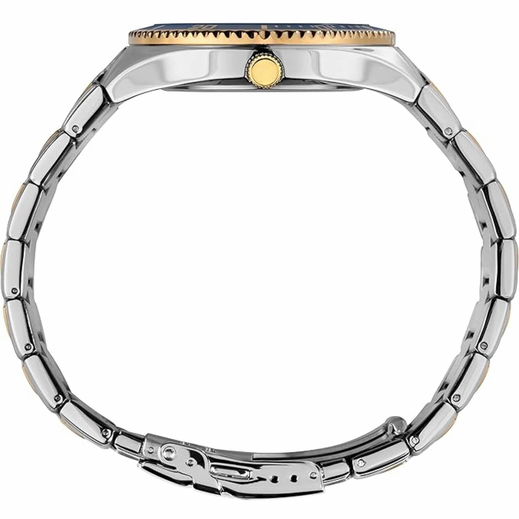 Timex Men's Watch - Classic Rotating Bezel Blue Dial Two Tone Bracelet | TW2V53800