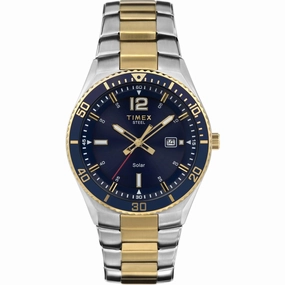 Timex Men's Watch - Classic Rotating Bezel Blue Dial Two Tone Bracelet | TW2V53800 Luxury Quartz Watch Quartz Watch Sale