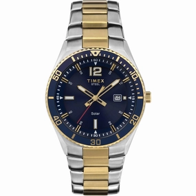 Timex Men's Watch - Classic Rotating Bezel Blue Dial Two Tone Bracelet | TW2V53800 