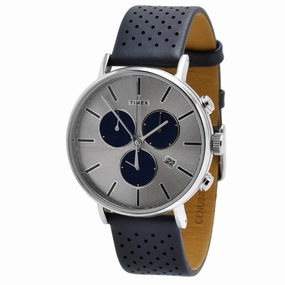 Timex Men's Watch - Fairfield Supernova Quartz Silver Dial Leather Strap | TW2R97700 Luxury Quartz Watch Quartz Watch Sale