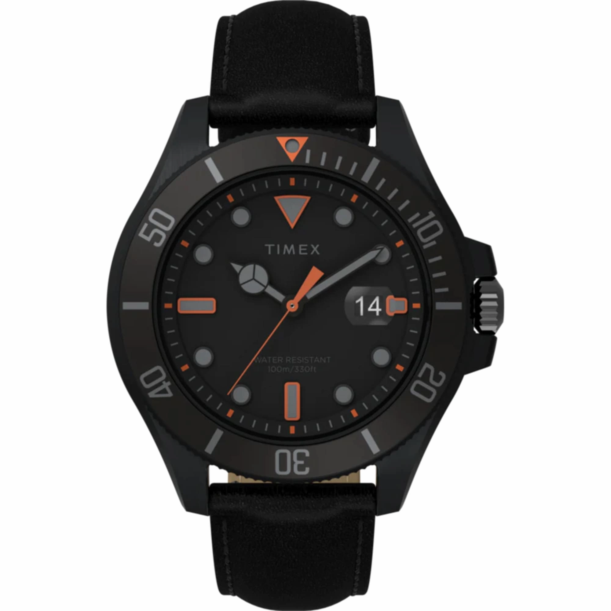 Timex Men's Watch - Harborside Coast GMT Quartz Black Dial Leather Strap | TW2V42300 Luxury Quartz Watch Quartz Watch Sale