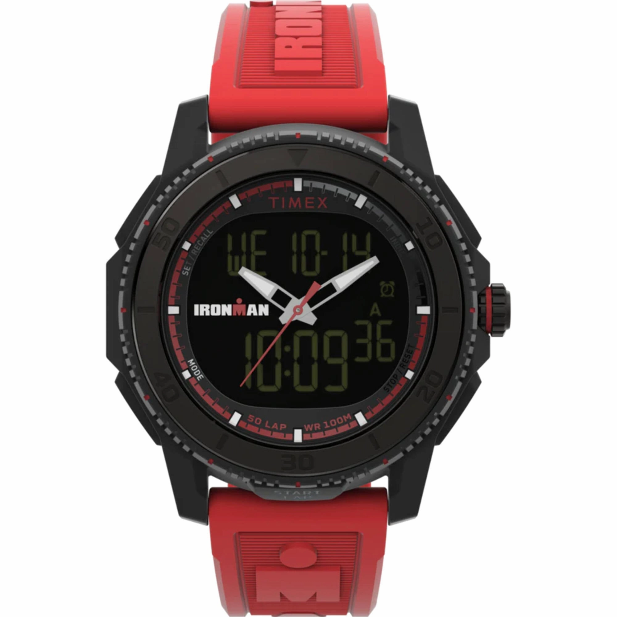 Timex Men's Watch - Ironman Adrenaline Black Analog-Digital Dial Red Strap | TW2W53700 Luxury Quartz Watch Quartz Watch Sale