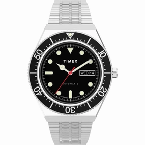 Timex Men's Watch - M79 Automatic Black Dial Stainless Steel Bracelet | TW2U78300,automatic watch,automatic watches for men,automatic watches for women,luxury automatic watch,minimalist automatic watch,dress automatic watch,vintage automatic watch,automat