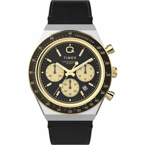 Timex Men's Watch - Marlin Chronograph Black and Gold Tone Dial Strap | TW2W64300 