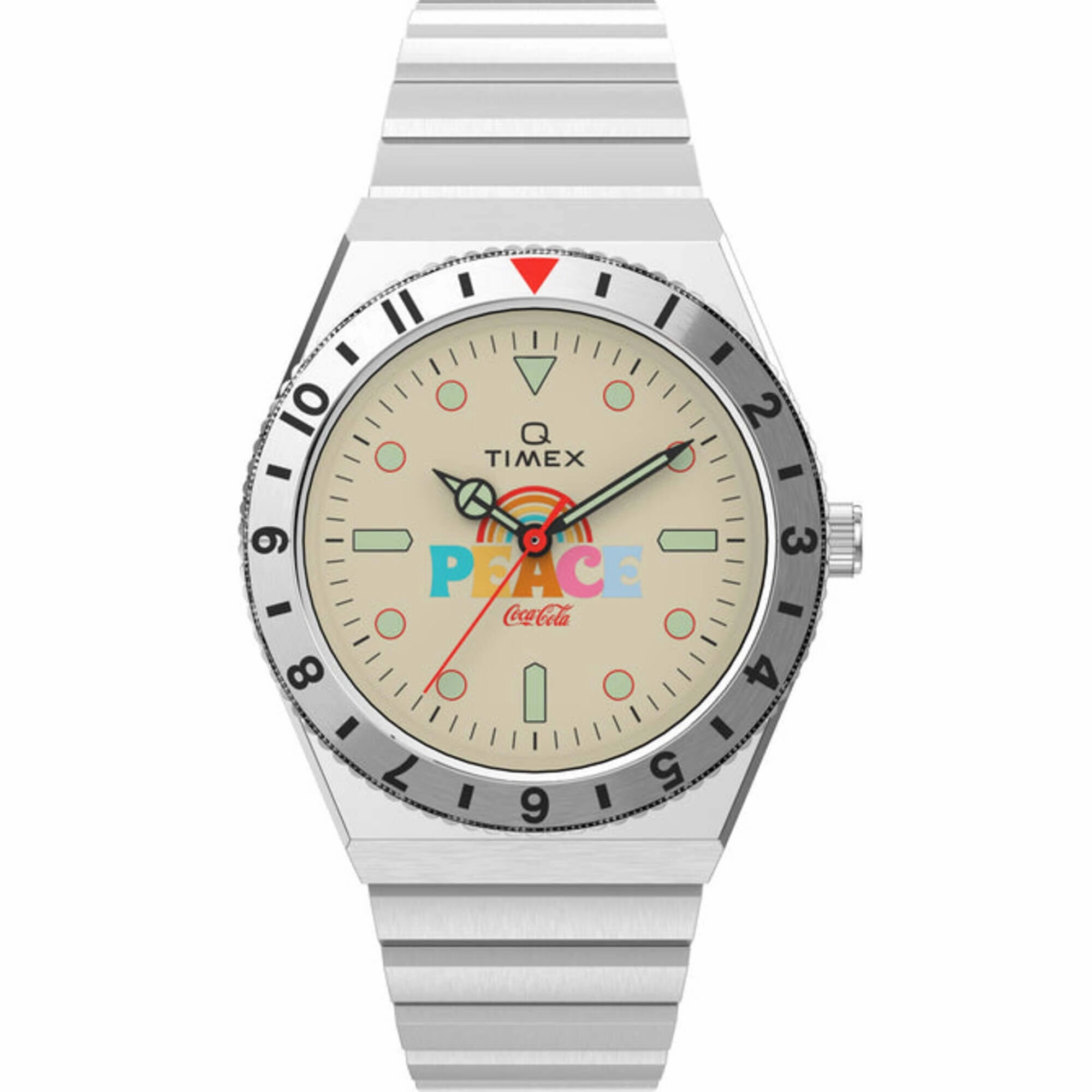 Timex Men's Watch - Q Quartz Cream Dial Stainless Steel Bracelet | TW2V25800 men's watches best men's watches under $500 affordable men's watches men watches classic