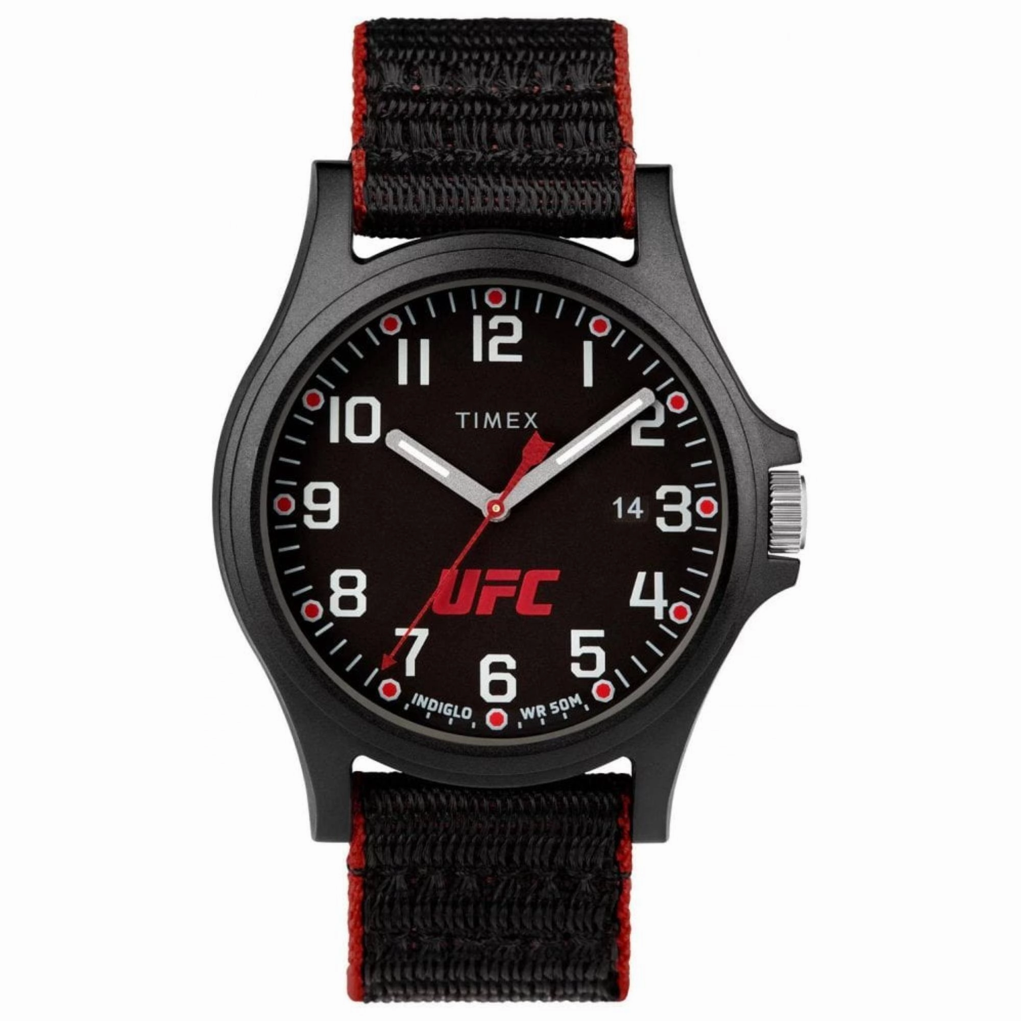 Timex Men's Watch - UFC Apex Black Dial Fabric Strap with Velcro Closure | TW2V55000 men's watches best men's watches under $500 affordable men's watches men watches classic