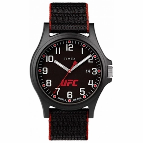 Timex Men's Watch - UFC Apex Black Dial Fabric Strap with Velcro Closure | TW2V55000 men's watches best men's watches under $500 affordable men's watches men watches classic