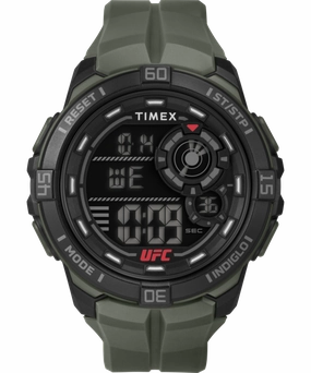 Timex UFC Rush 52mm PU Olive Green Strap Men's Watch TW5M59400 