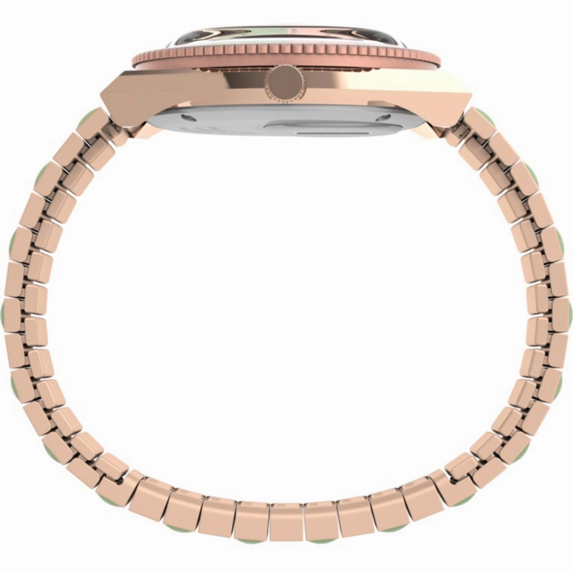 Timex Women's Watch - Q Malibu Quartz Green Dial Two Tone Bracelet | TW2V38700