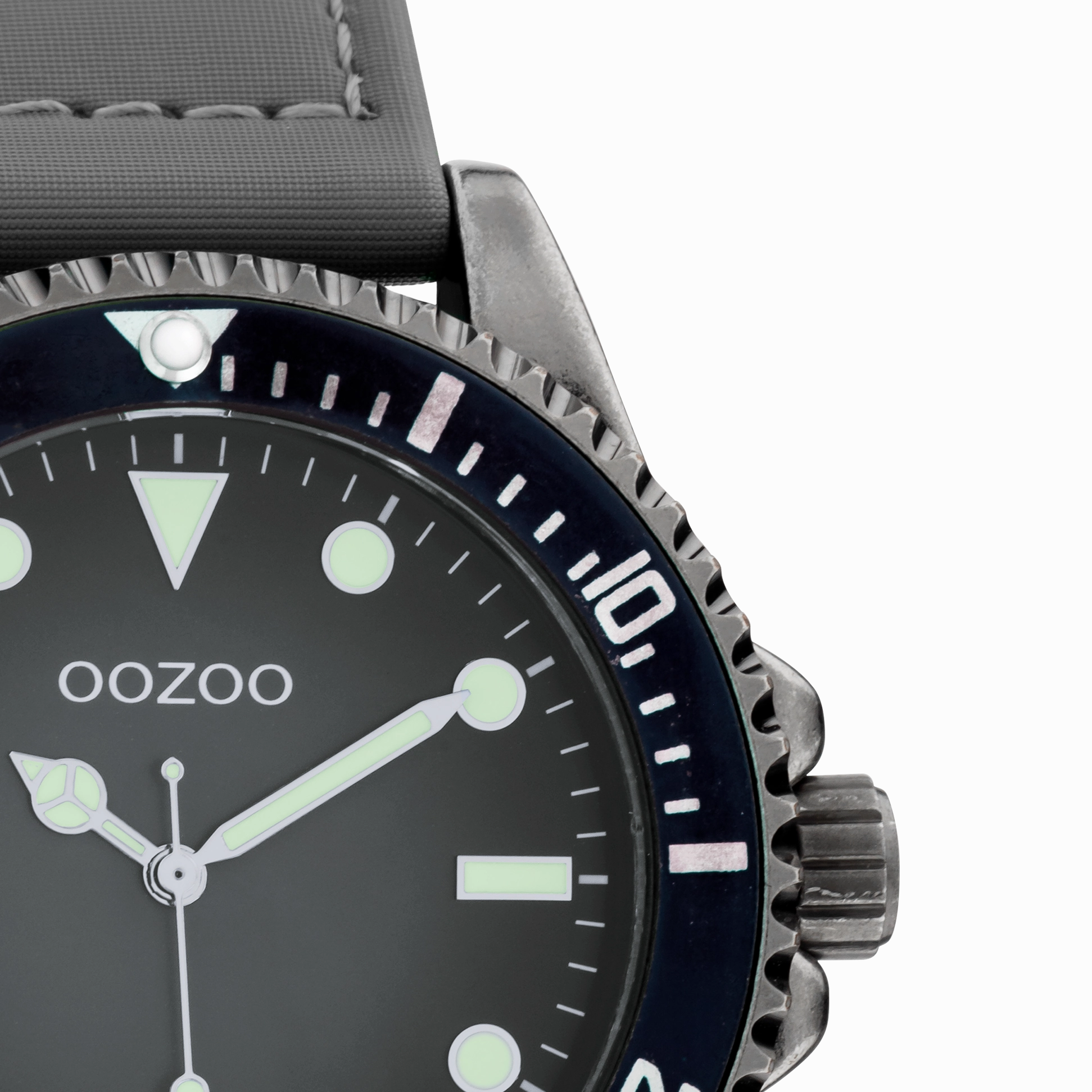 Titanium OOZOO watch with grey velcro strap - C11011