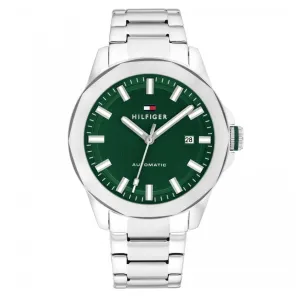 Tommy Hilfiger Green Dial Stainless Steel Automatic Mens Watch 1710694 cheap digital watch best digital watch for men