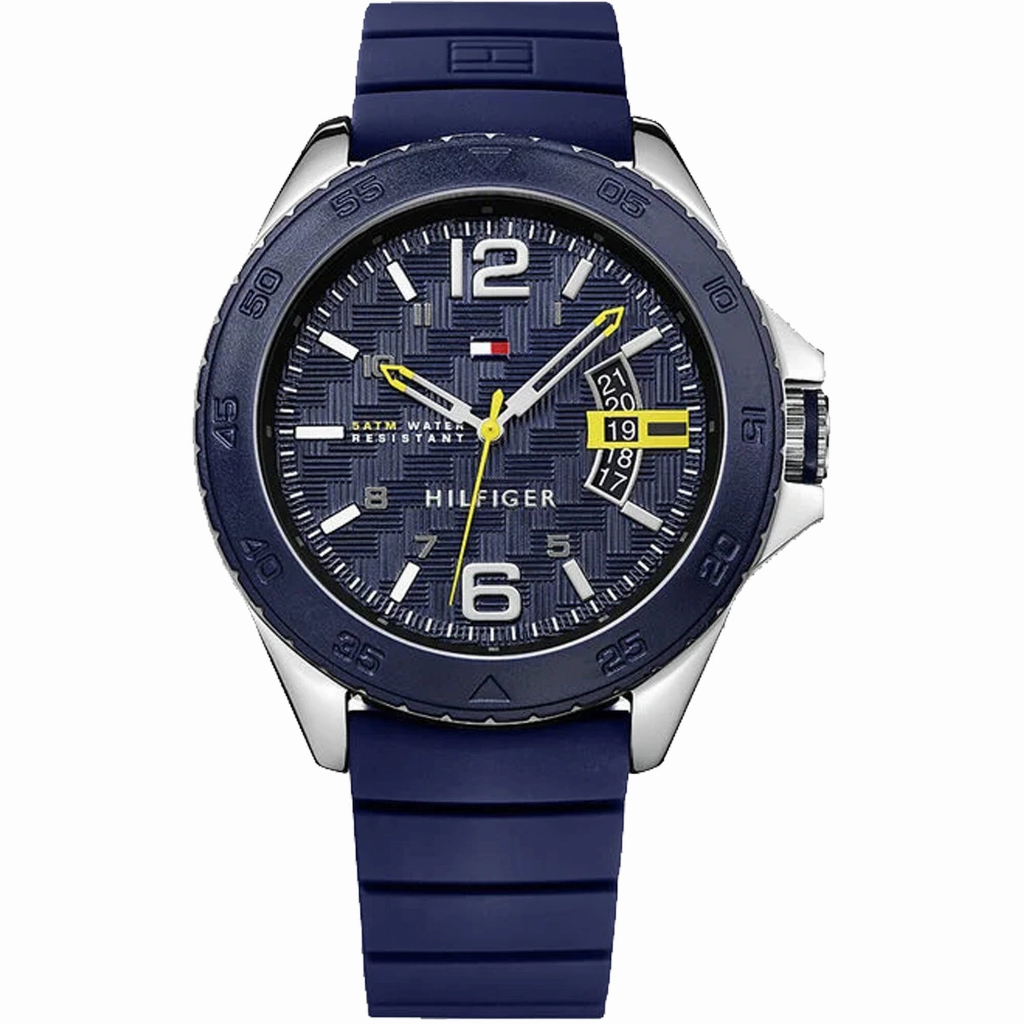 Tommy Hilfiger Men's Watch - Cody Silver Tone Case Blue Dial Rubber Strap | 1791204 Luxury Quartz Watch Quartz Watch Sale
