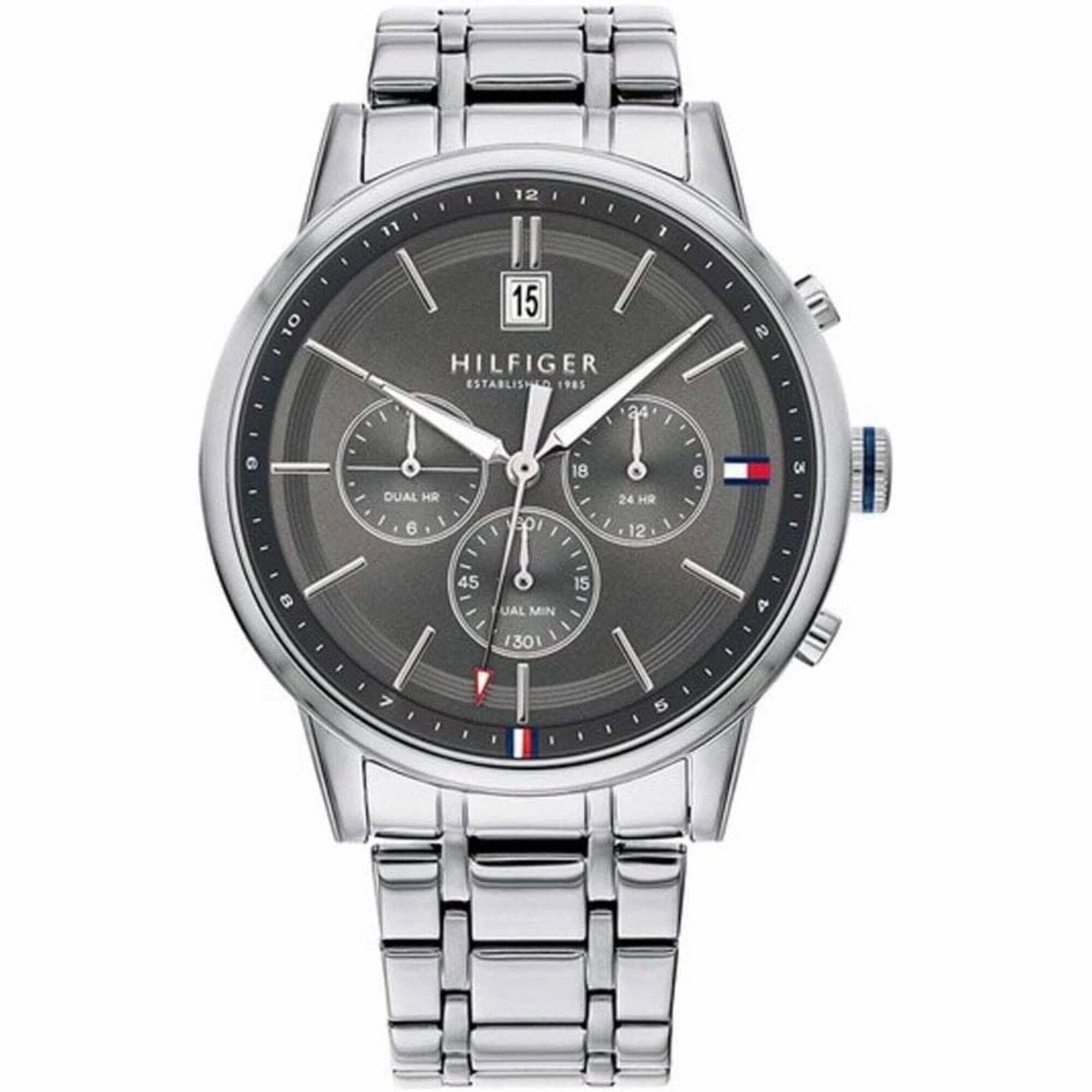 Tommy Hilfiger Men's Watch - Kyle Grey Dial Silver Steel Bracelet Quartz | 1791632 Luxury Quartz Watch Quartz Watch Sale
