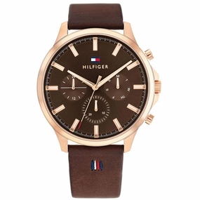 Tommy Hilfiger Men's Watch - Ryder Day-Date Brown Genuine Leather Strap | 1710497 Luxury Quartz Watch Quartz Watch Sale