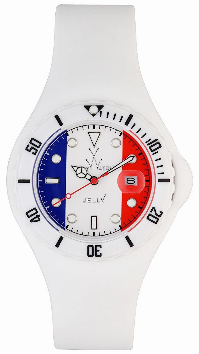 ToyWatch Jelly Flag France Only Time Unisex Plasteramic & White Rubber Watch JYF02FR Women??s luxury watches Affordable women watches