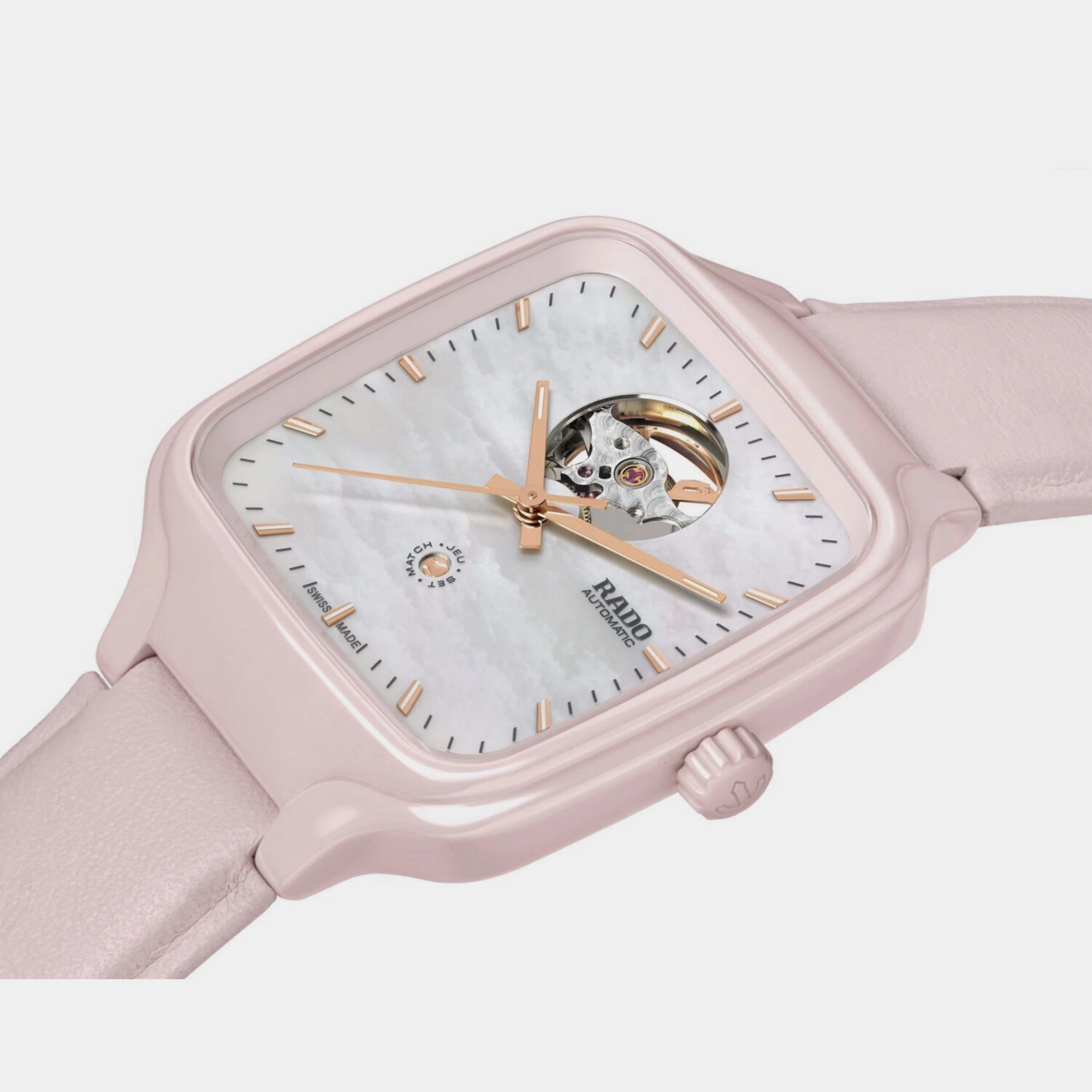 True Square Women's Pink Leather Watch R27123905