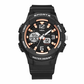 V2A Analog Digital 5ATM Waterproof Fashion Black Sports Watch for Women and Girls,kids watch,smart watch for kids,kids GPS watch,waterproof kids watch,affordable smart watch for kids,watch for 3-10 year old,boys kids watch,girl kids watch