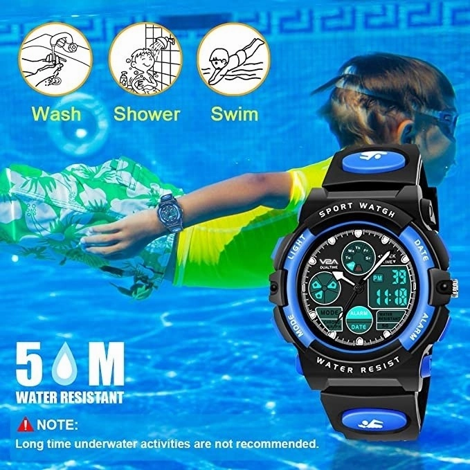 V2A Analog-Digital Boy's Watch (Blue Dial, Blue Colored Strap)