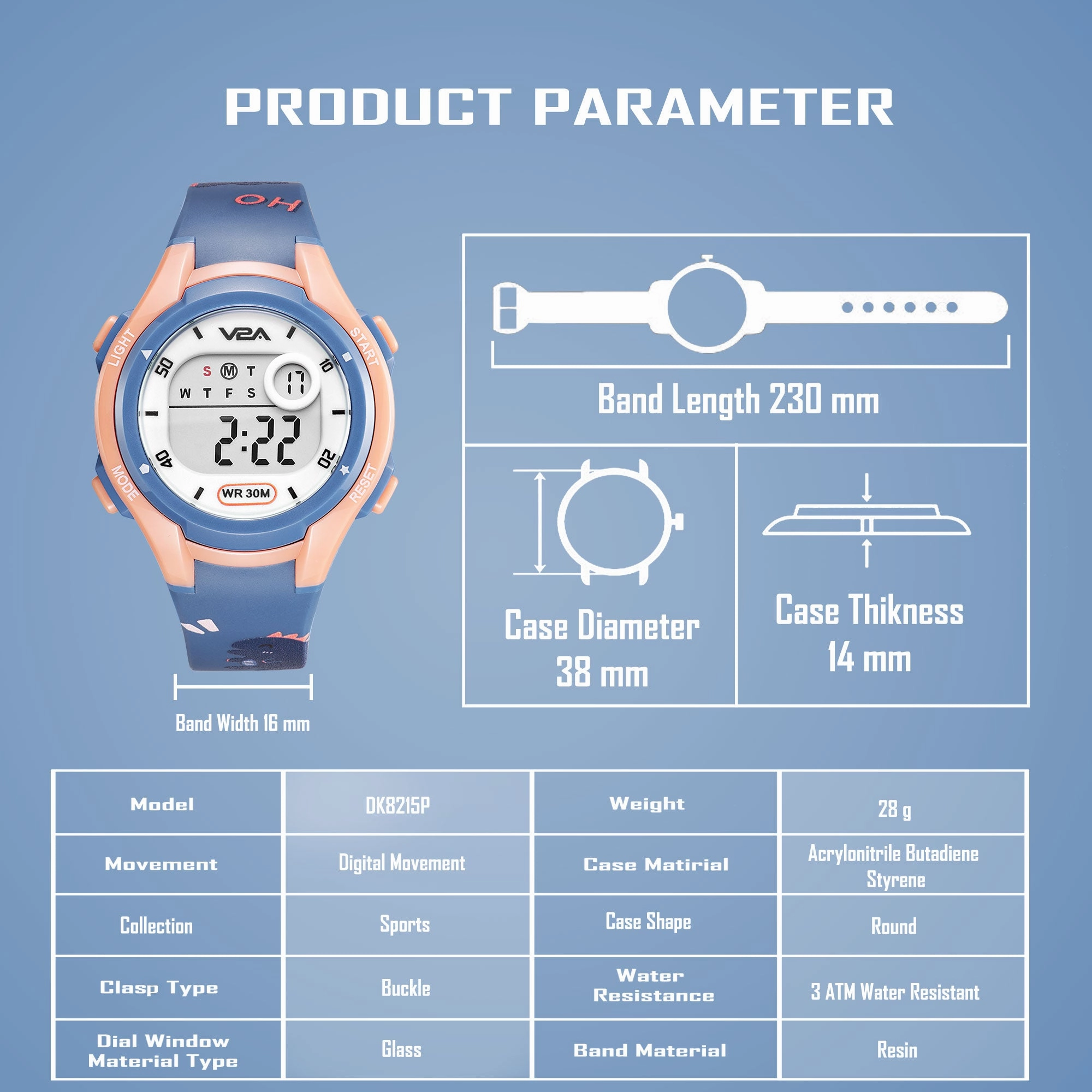 V2A Boys and Girls Kids Watch - Waterproof Watch, Gifts for Boys and Girls Age 5-13 for Multi-Functional 30 M Waterproof Digital Sports Watches for 3 4 5 6 7 Year Old Girls