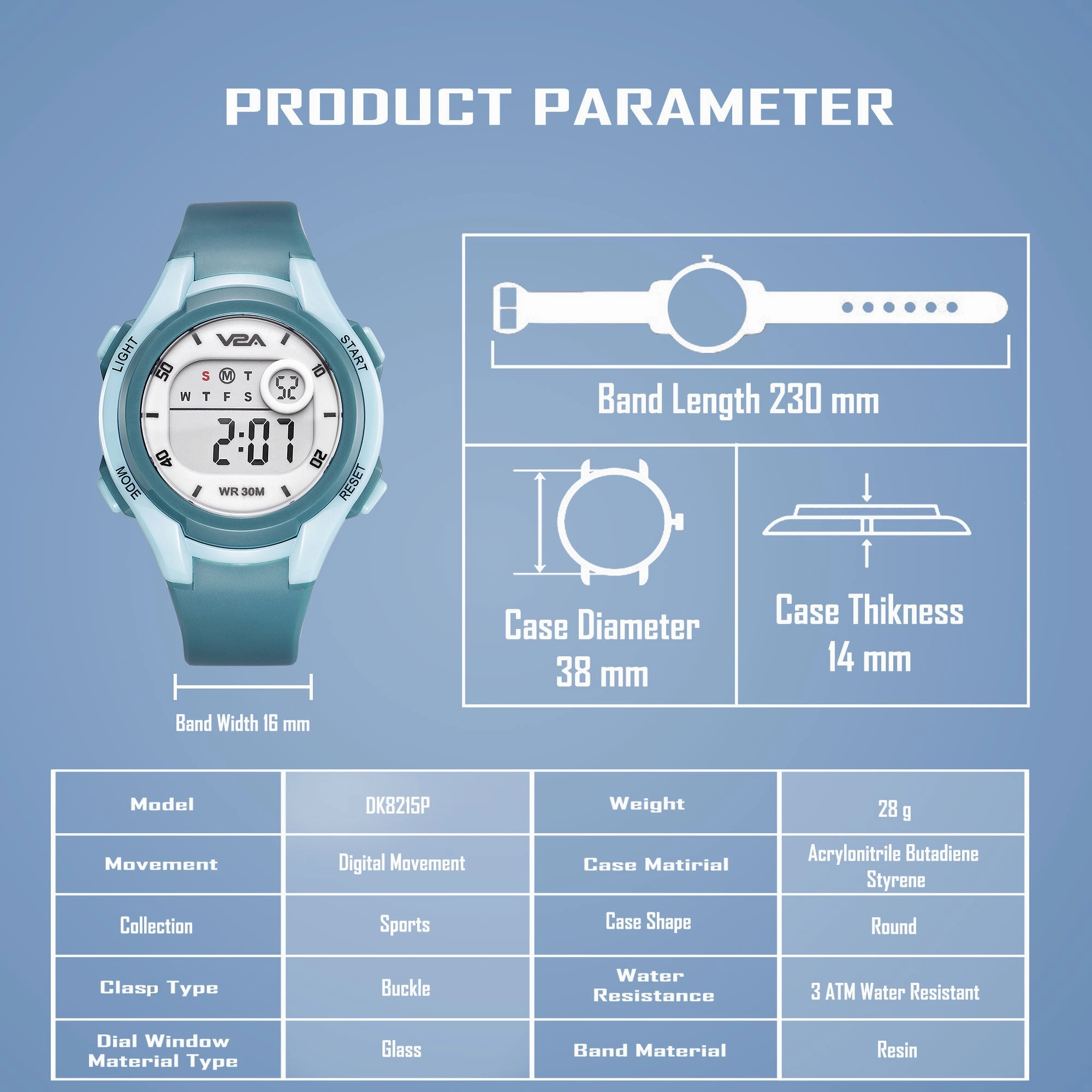 V2A Boys and Girls Kids Watch - Waterproof Watch, Gifts for Boys and Girls Age 5-13 for Multi-Functional 30 M Waterproof Digital Sports Watches for 3 4 5 6 7 Year Old Girls