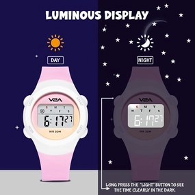 V2A Color Play Digital Watch for Girls, Waterproof Kids Sports Watch with Alarm, Stopwatch & Backlight | LED Display, Shockproof Design | Best Birthday Gift for Girls Ages 4,kids watch,smart watch for kids,kids GPS watch,waterproof kids watch,affordabl