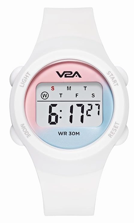 V2A Color Play Digital Watch for Girls, Waterproof Kids Sports Watch with Alarm, Stopwatch & Backlight | LED Display, Shockproof Design | Best Birthday Gift for Girls Ages 4??
