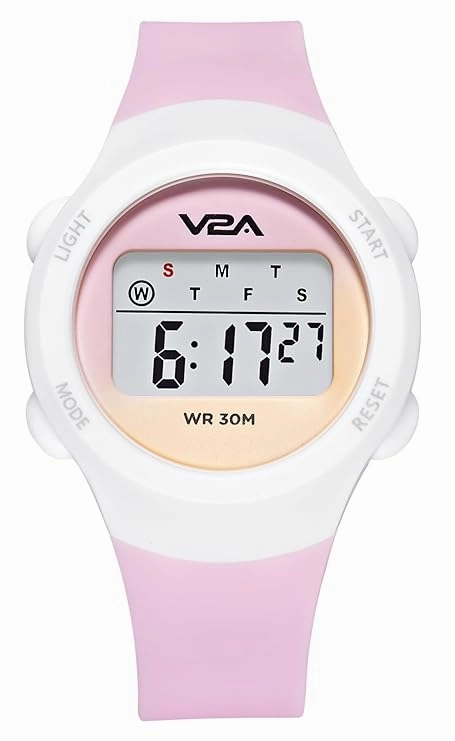 V2A Color Play Digital Watch for Girls, Waterproof Kids Sports Watch with Alarm, Stopwatch & Backlight | LED Display, Shockproof Design | Best Birthday Gift for Girls Ages 4??