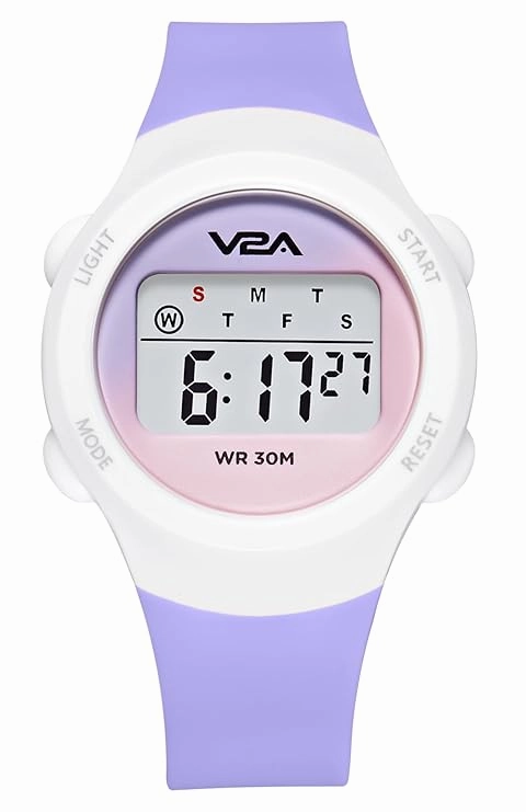 V2A Color Play Digital Watch for Girls, Waterproof Kids Sports Watch with Alarm, Stopwatch & Backlight | LED Display, Shockproof Design | Best Birthday Gift for Girls Ages 4??