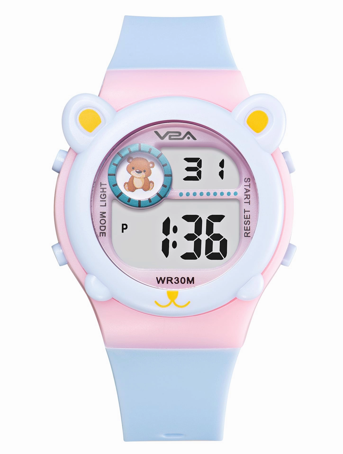 V2A Critter Series Digital Watch for Kids (Ages 3??0) ??Cute Cat Ears, 7-Color Backlight, Waterproof, Alarm & Stopwatch