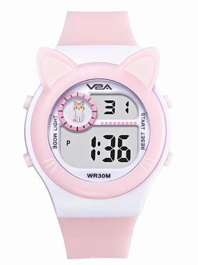 V2A Critter Series Girls Digital Watch with Cat Ears for Ages 3-10 years with 7-Color Backlight, 30M Waterproof, Alarm, Stopwatch | Perfect Gift for Boys & Girls | Birthday & Return Gift,kids watch,smart watch for kids,kids GPS watch,waterproof kid